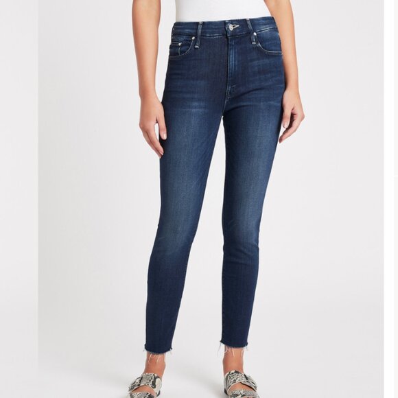 Mother High Waisted Looker Ankle Fray in Tongue and Chic Blue sz 27 - Picture 1 of 7